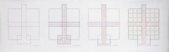 An aerial-view blueprint illustrates four side-by-side rectangular decks.