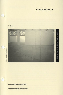 Sandback, Fred, Sculpture, 1996 brochure cover